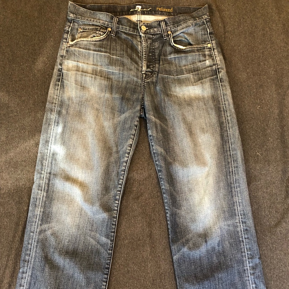 7 For All Mankind Relaxed Fit Destroy washed jeans